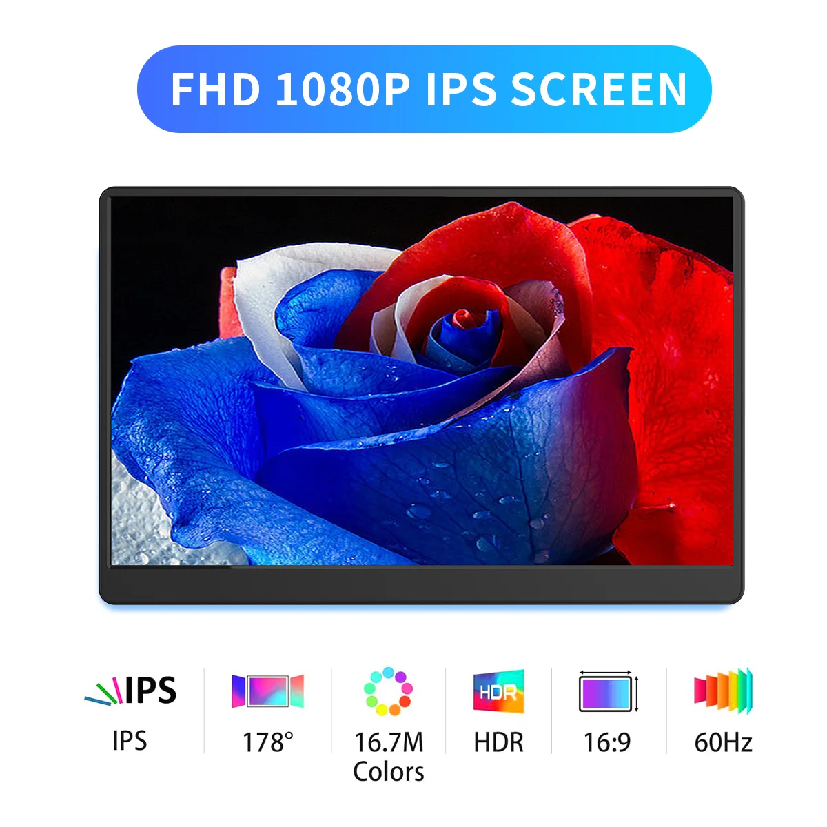 PC, Mac, Xbox Switch PS4/5 게임 디스플레이용 휴대용 모니터, USB C타입 HDMI 지원, 17.3 인치, 1080P FHD, 1920X1080 