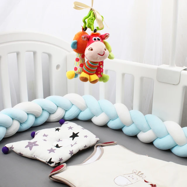 1M 2M 3M 4M Parachoques Cuna Bebe Handmade Knotted Braid Weaving Plush Baby  Crib Protector Infant Knot Pillow Room Decor - AliExpress