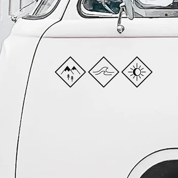 Wave Mountain Nature Car Styling Decals Camper Van Decor Stickers Accessories Vinyl Decoration Van Life Sticker