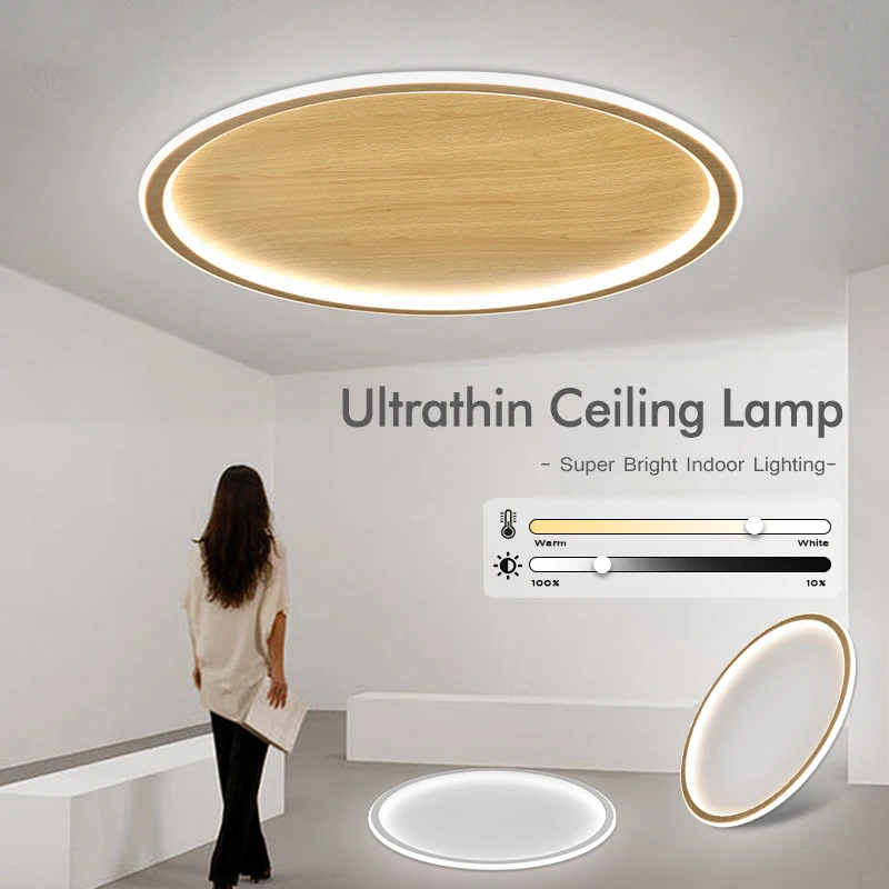 

Ulltra Thin Wood Led Ceiling Lamp 15W 48W Modern led Ceiling lights lighting For led Living Room Ceiling Light Kitchen Fixtures