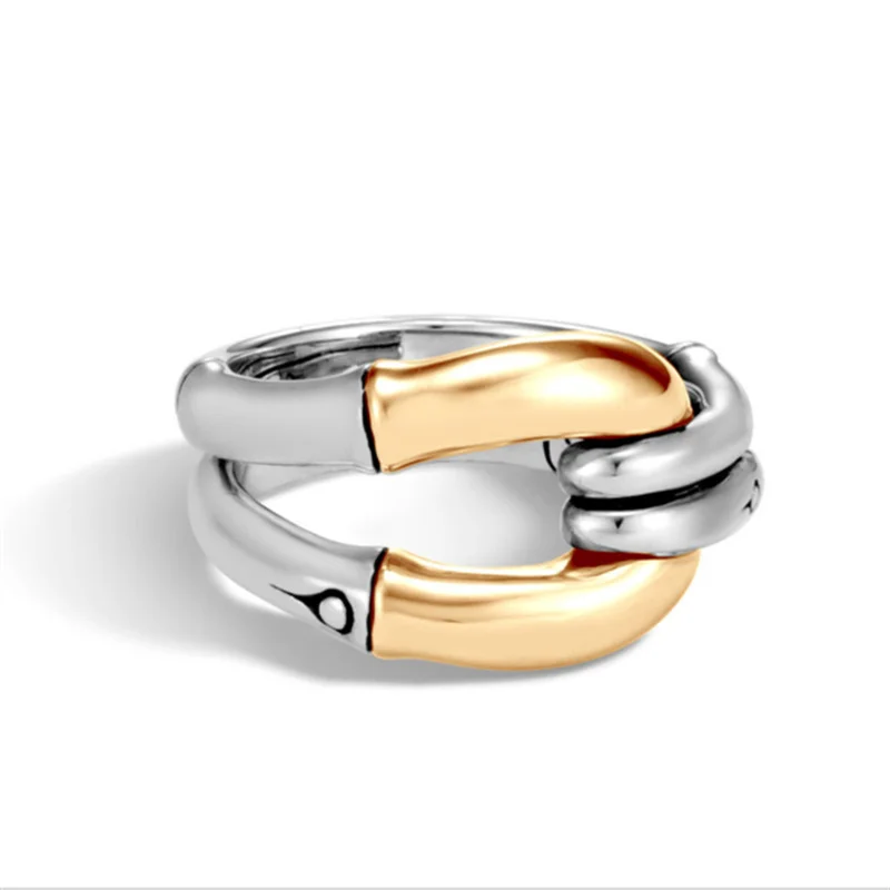 Women Fashion Gold Silver Color Simple Geometry Rings for Women Wedding Engagement Jewelry