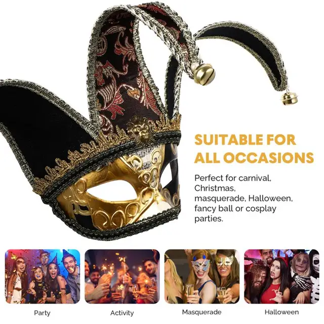 Masque Loup Vénitien Noir | Accessoire De Déguisement Carnaval