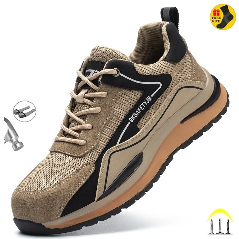 Women's Work Boots Steel Toe Safety Shoes Reflective Sneakers Breathable Hiking 