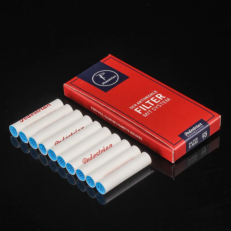 250 Pcs/Box 9mm Tobacco Pipe Filter Active Charcoal Smoking Pipe Filters Mouthpiece Filter Activated Carbon Pipe 2