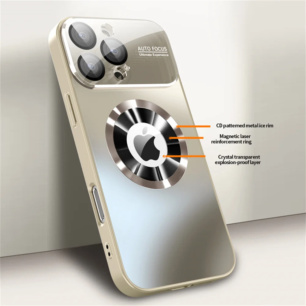 Titanium Metallic Luxury Matte Case with AG Glass Full Lens Protector Cover