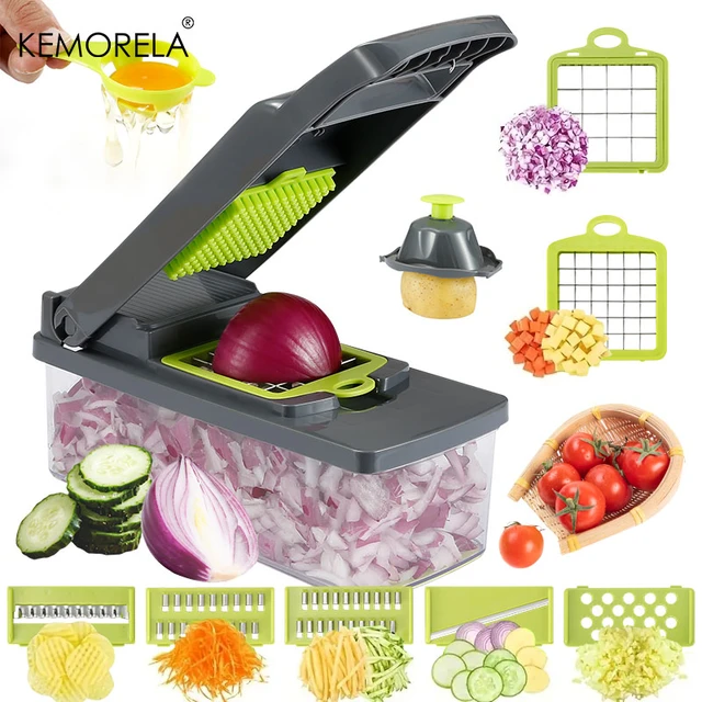 Multifunctional 14/16 in 1 Vegetable Chopper Onion Potato Chopper Food  Grate Food Grade Grater Kitchen Vegetable Slicer Dicer - AliExpress