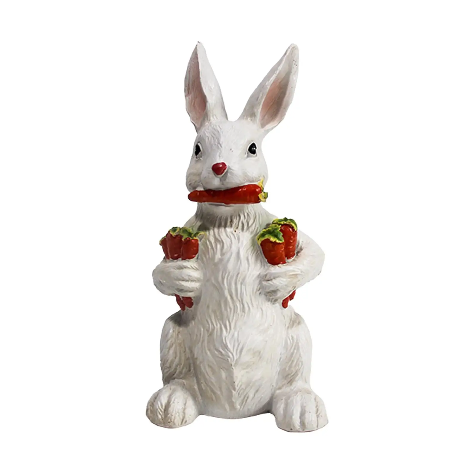 

Garden Bunny Figurines Decoration Realistic Holding Carrots Adorable Easter Bunny Decor for Indoor Landscape Lawn Mom Gifts