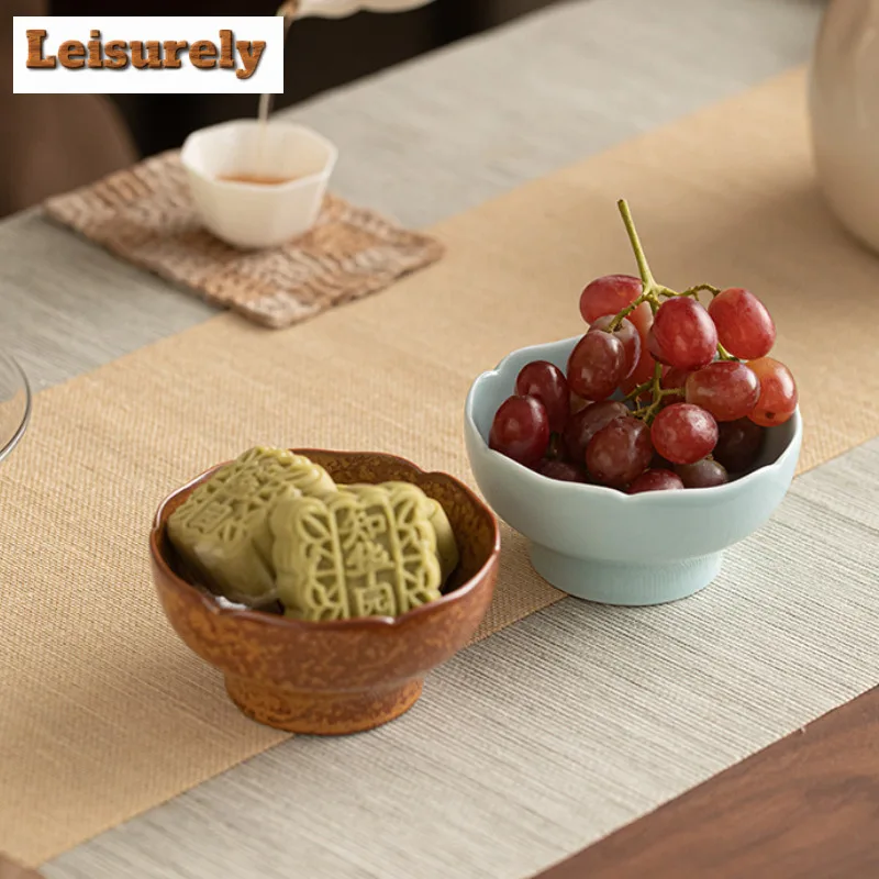 Exquisite Flower Mouth Fruit Dishes Creative Pastry Plate Trinket Dish Dessert Candy Dish Dessert Tray Hospitality Dishes Gift