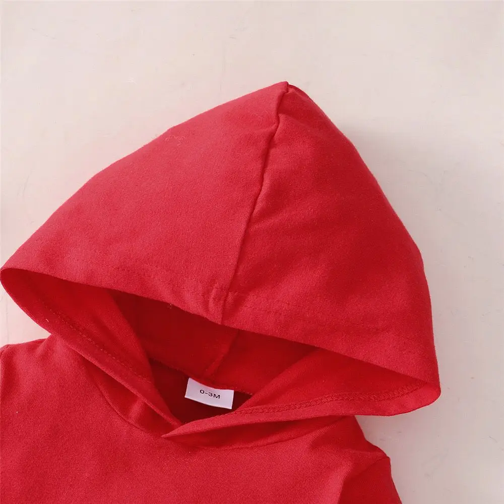 2024 Spring Autumn Infant Toddler Letters Print Hooded Solid Color Two-piece Suit 0-24M Baby Boys Bodysuits+Long Pants Set 3