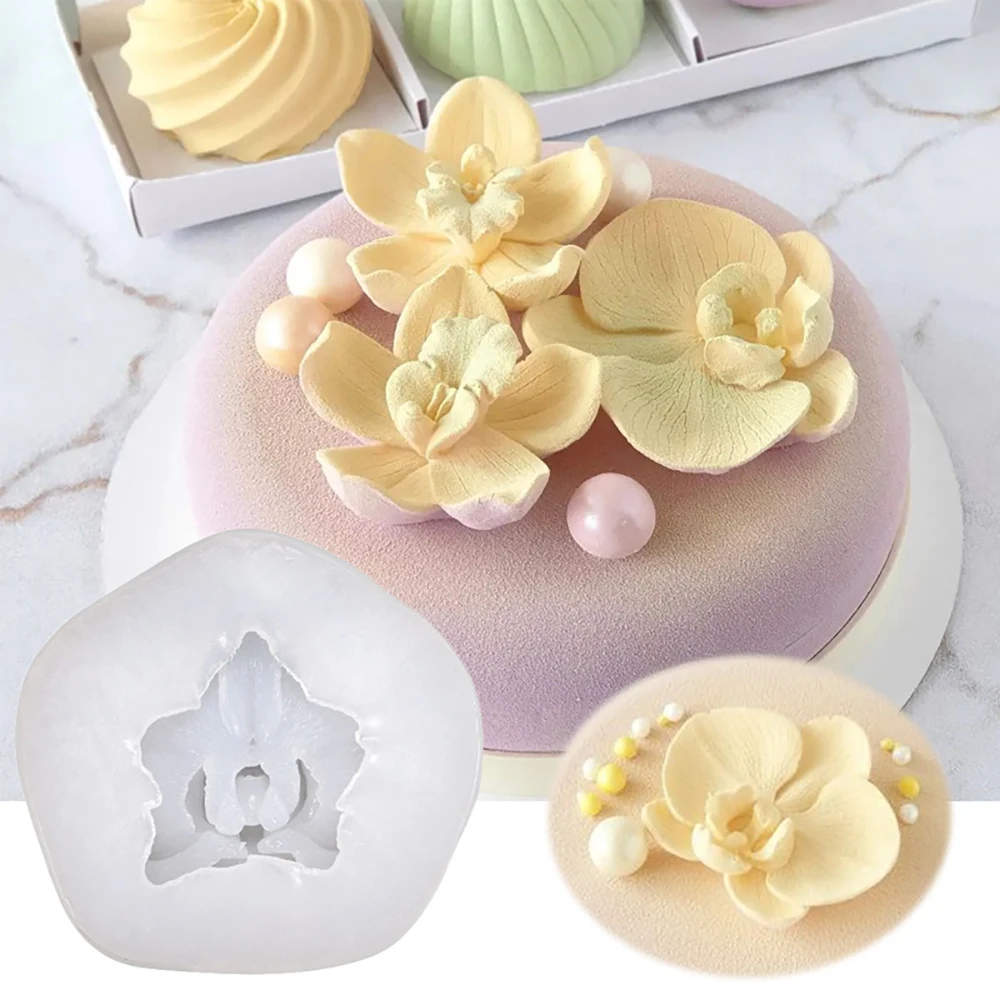 

3D Butterfly Orchid Shaped Fondant Molds Silicone Creative Soap Making Tools Chocolate Candy Sugar-craft Cake Decor Baking Mould