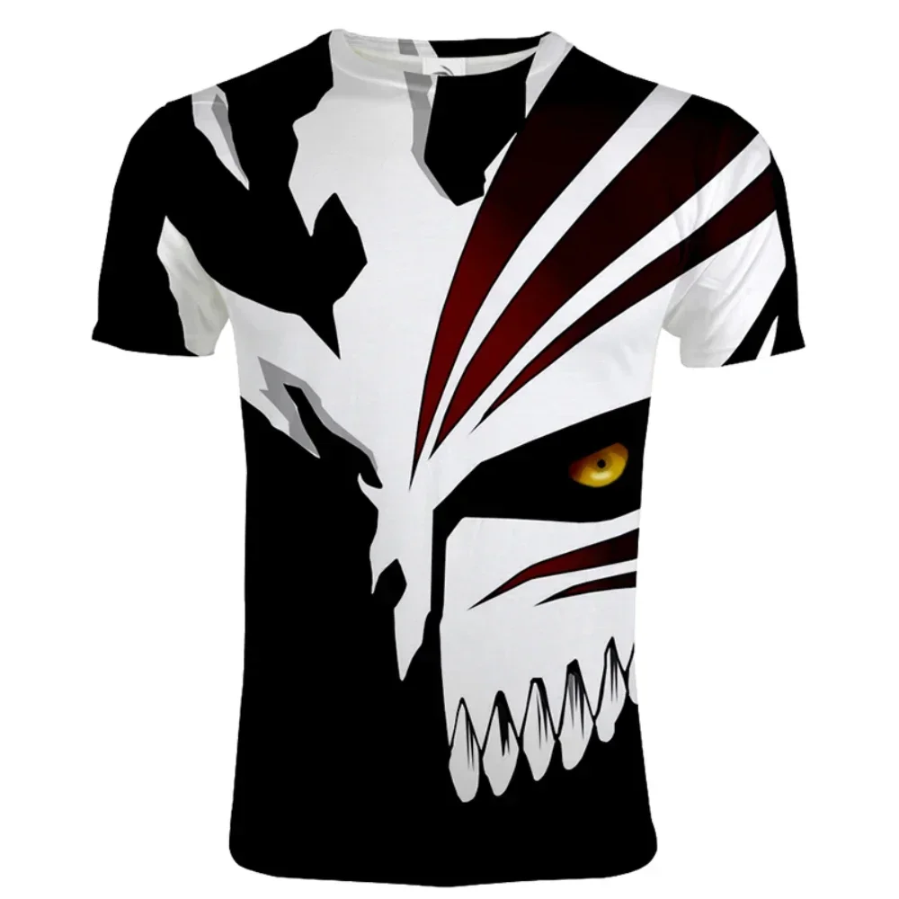 

2024 Anime Bleach Powder 3D Printed T-shirt Casual Short Sleeve Street Fashion Hip Hop T-shirt Top