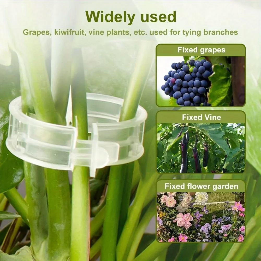 Secured Plastic Plant Clip, Upgrade Plant Support Clips, Garden Clips for Climbing Plants, Plastic Trellis Clips