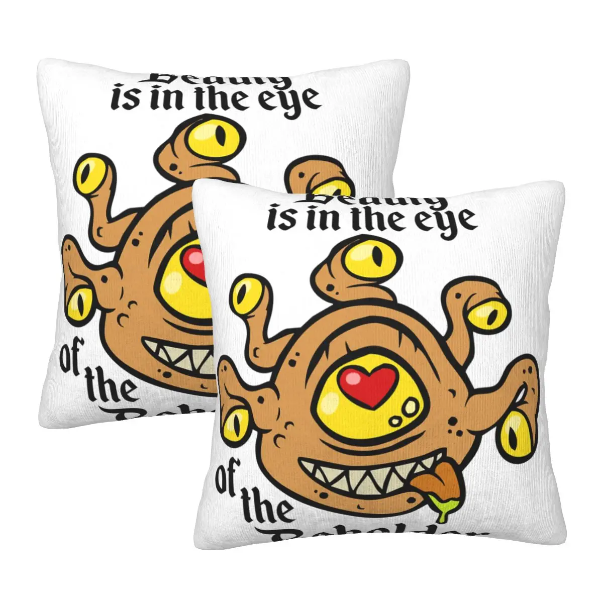 

Beauty Is In The Eye Of The Beholder Stick Square pillow Set of 2 Sofa cushion Cute Gym Easy to carry Humor Graphic