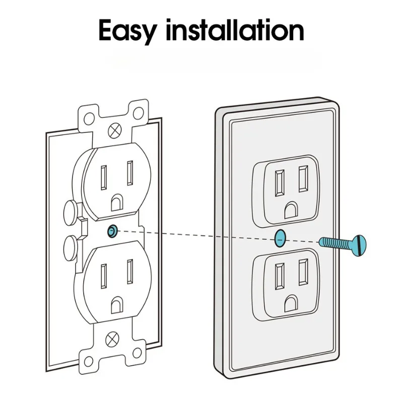 2Pcs Power Socket Cover Baby Safety Socket Cover Self Closing Childproof with 1 Screw Child Safety Accessories