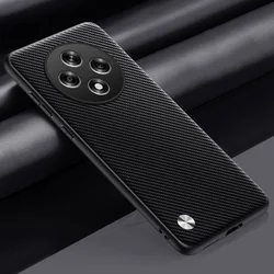 Luxury PU Leather & Carbon Fiber Matte Silicone Case for Reno12 FS (Black(Carbon Fiber))