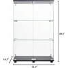 49'' Display Cabinet with 2 Doors, Floor Standing Bookshelf, Contemporary 3-Shelf Case Glass Display Cabinet 2