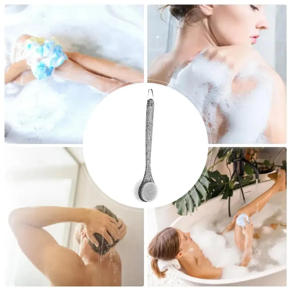 Description Picture 6 of item2 in 1 Soft Back Scrubber Brush Skin Massager Bath Shower Scrubbing Brush with Handle Body Wash Exfoliating Scrub Bath Supplie