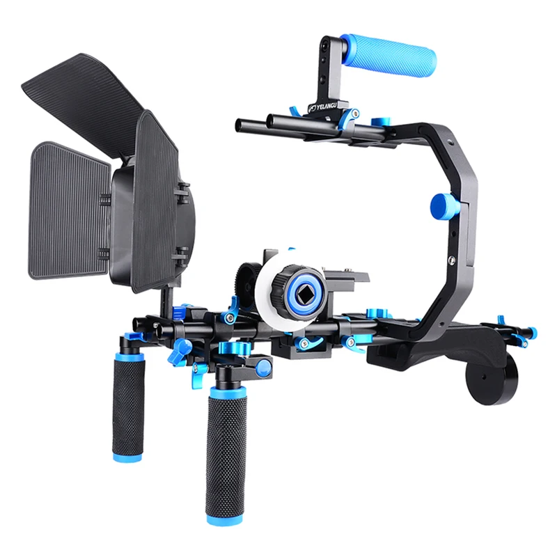 Pro Dslr Video Rig Movie Kit Supporto Per Spalla Rig Segui Focus Scatola Opaca Supporto A Forma Di C Gabbia Maniglia Superiore Per Videocamera Dslr Vi