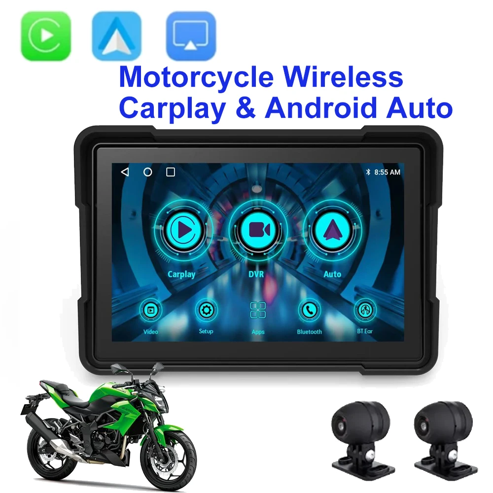 

Evegetor водонепроницаемый 5-дюймовый WiFi беспроводной Android-автомобильный видеорегистратор DVR монитор видеорегистратор GPS навигация TPMS + SD