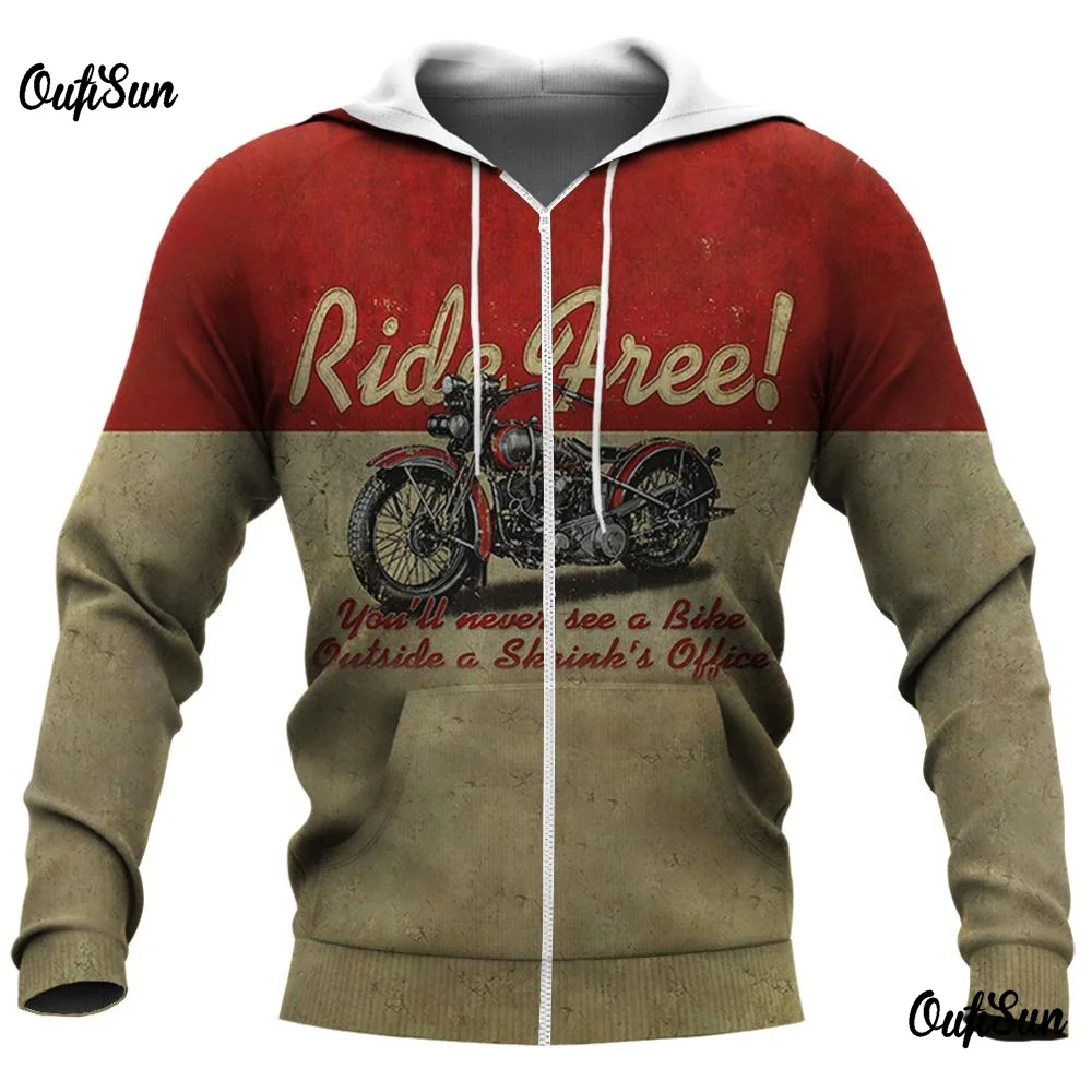 

Motorcycles Men Hoodie Loose Fall Sweatshirt 2023 New Man Street Long Sleeves Retro Sportswear Oversized Clothing Oversized Tops
