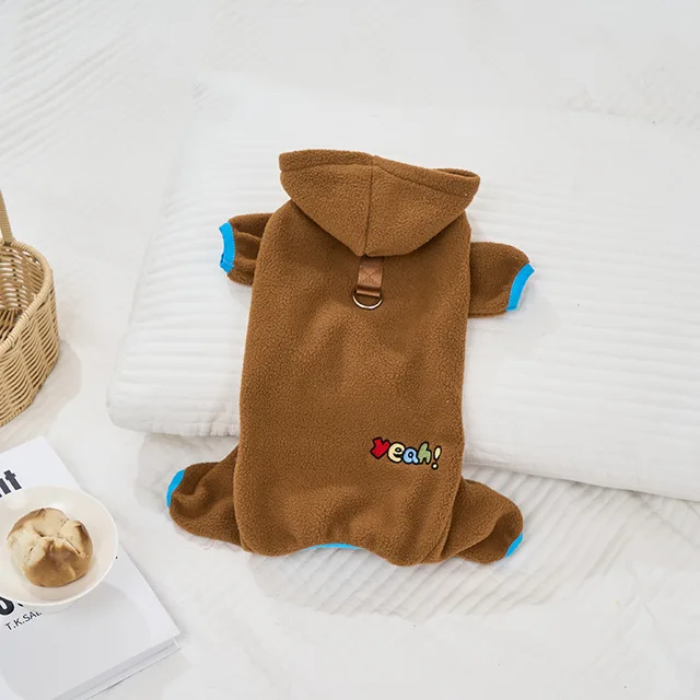 Cozy Winter Jumpsuit for Dogs & Cats, Warm Fleece Plush Full Body Onesie with Hood, Cute Pet Clothing 5
