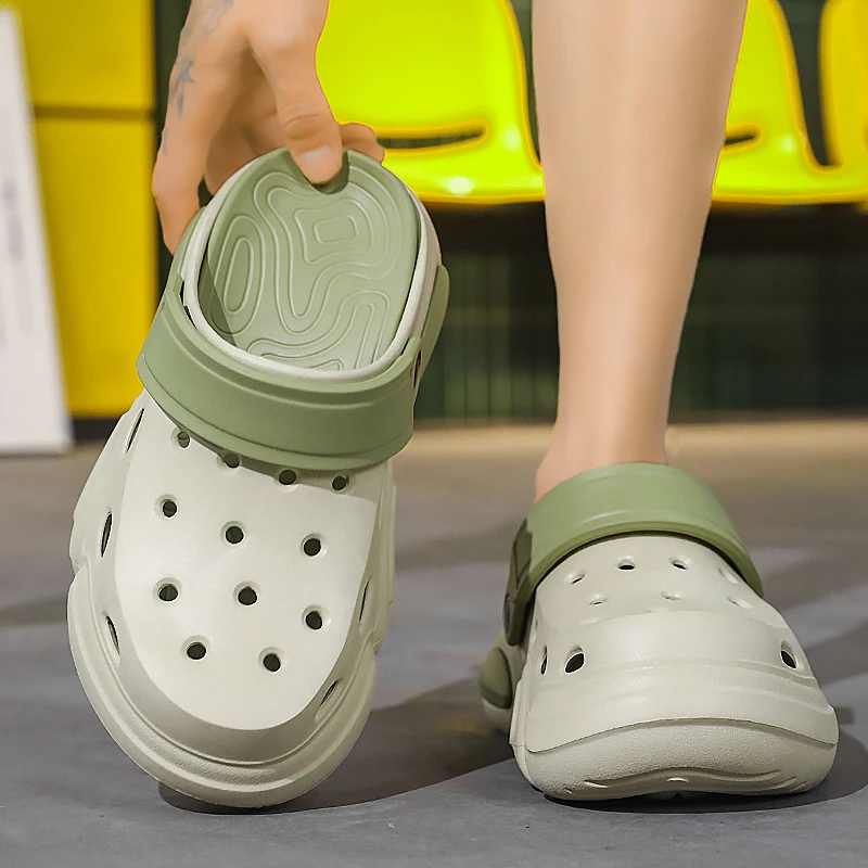 Mens Non-Slip Thick-Soled Sandals - Breathable Casual Beach Slippers