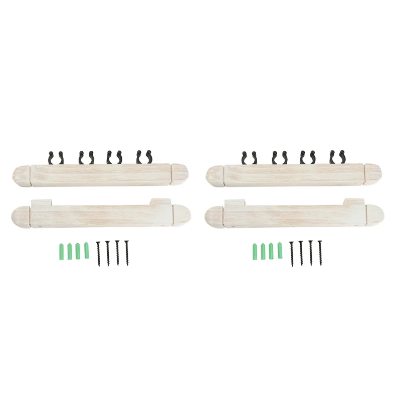 

2 Pair 4 Pool Cue Rack, Billiard Stick Holder Wall Mount, Pool Table Rods Clip,Billiard Accessories