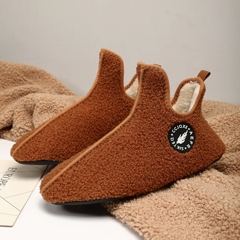 Soft Slippers Men Winter Slippers Women Plush Slipper Warm Slip on Casual Shoe for Couples