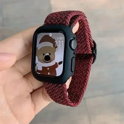Korean Cute Braided Strap and Nylon Bracelet Case for Series 789 45mm (Metallic R)