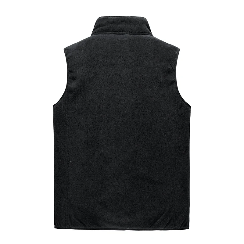 2024 Winter Men's Solid Color Stand Up Neck Sleeveless Warm Cotton Coat Autumn Plushed Casual Loose Versatile Kam Shoulder