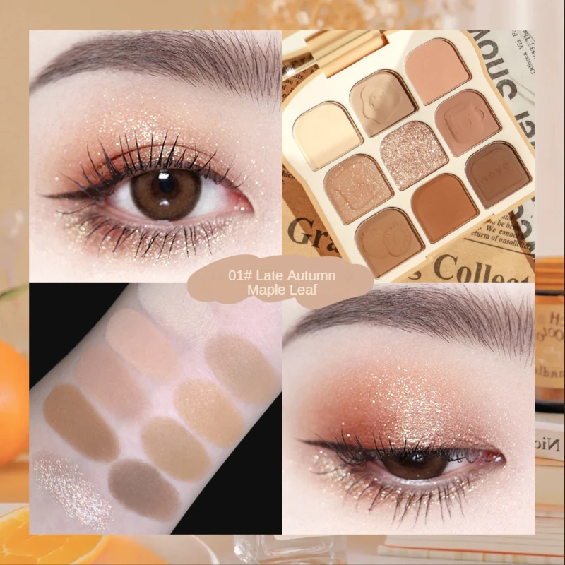 NOVO Toast 9 Colors Matte Eyeshadow Palette Pearlescent Eye Plate Cute Makeup Palette Female Cosmetic Lasting Nature Beauty eye shadow eye shadow plate