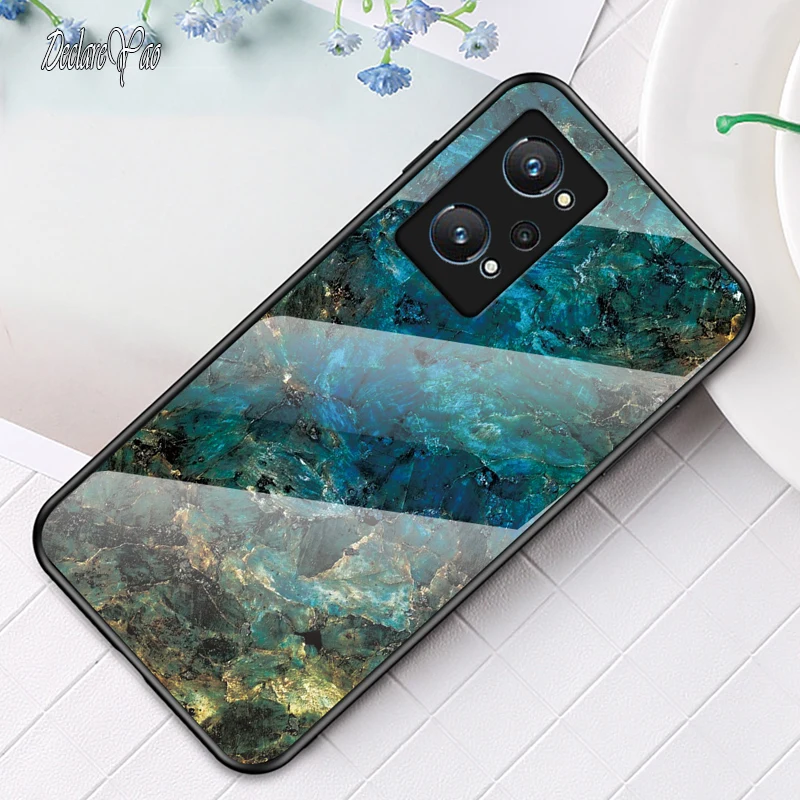 Realme 9 Pro Plus Custodia in vetro DECLAREYAO Coque in vetro temperato duro ultra sottile di lusso per OPPO Realme 8 7 7i 6 5 3 2 Cover_voghion.com