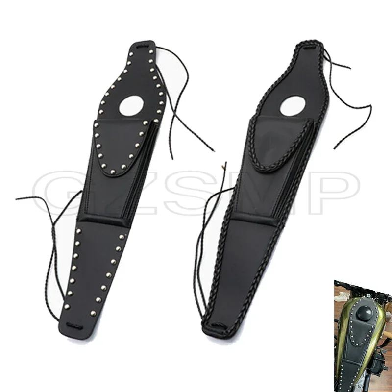 Motorcycle Fuel Tank Cap Cover Panel Pad Bib Bra Bag Trim Pouch for Harley Sportster XL 48 883 1200