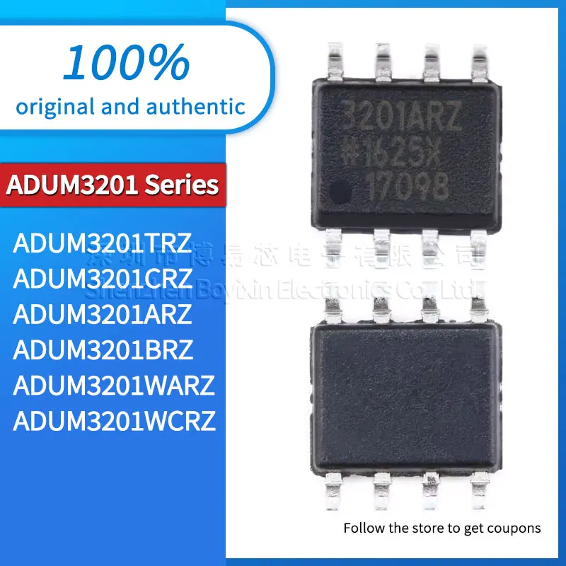 

Original ADUM3201TRZ ADUM3201WARZ ADUM3201WCRZ ADUM3201CRZ ADUM3201ARZ ADUM3201BRZ dual channel digital isolator IC chip SOIC-8