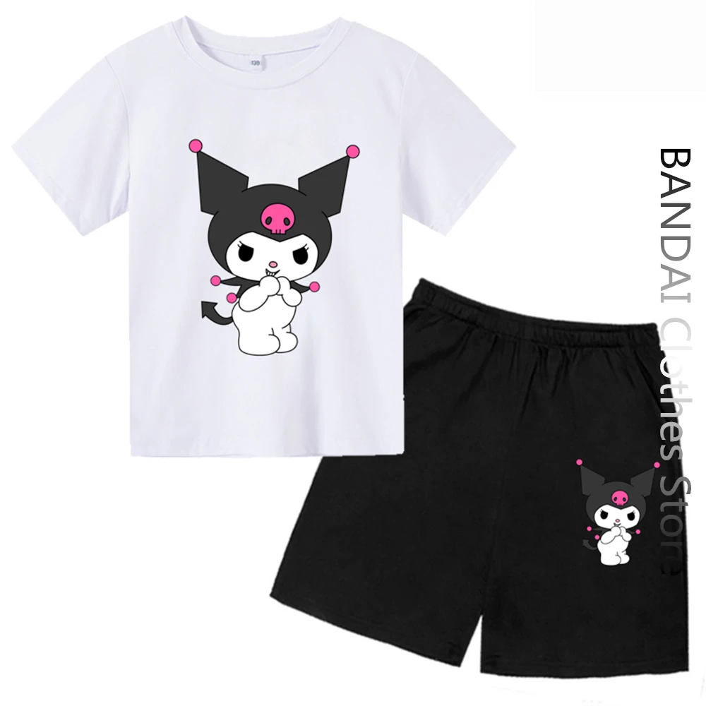 Kawaii Kuromi Tshirt Girls Fashion Boy Cotton Clothes Anime Cartoon ...