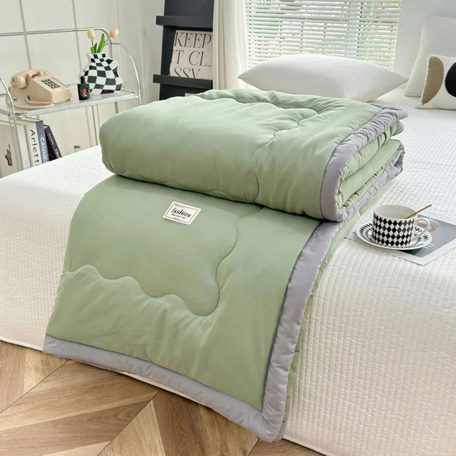 Microfiber summer double-sided cooling blanket washable quilt fluffy breathable single and double light cover blanket