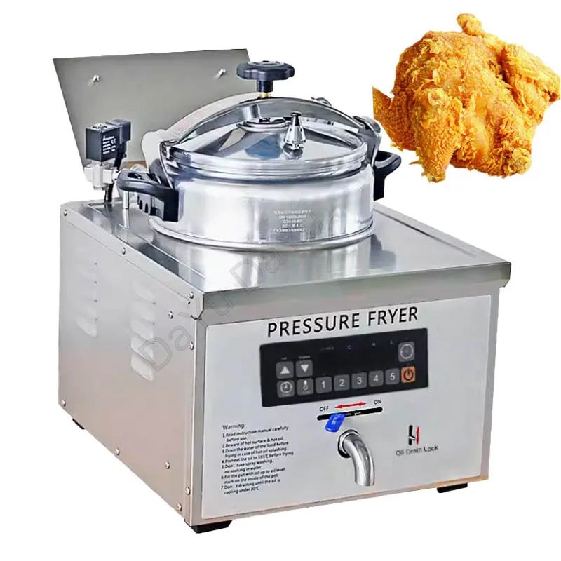 Deep Fryer High Pressure Commercial Electric Bench Type Food Processor Kitchen Equipments Cooker 16L Small Fried Chicken Stove