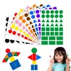 360-1080pcs Colored Triangles Rectangular Dot Stickers for Kids Student DIY Jigsaw Puzzle Geometry Stickers Scrapbook Labels 1