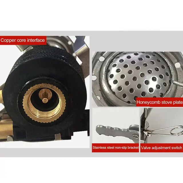 Mini Kemping Kályha Hordozható Nem Csúszáscsökkentő Gáz Szurkoló Égő Kemence Piknik Főzés Osztott Kályhák Tűzhelyi Gázégő - Image 6