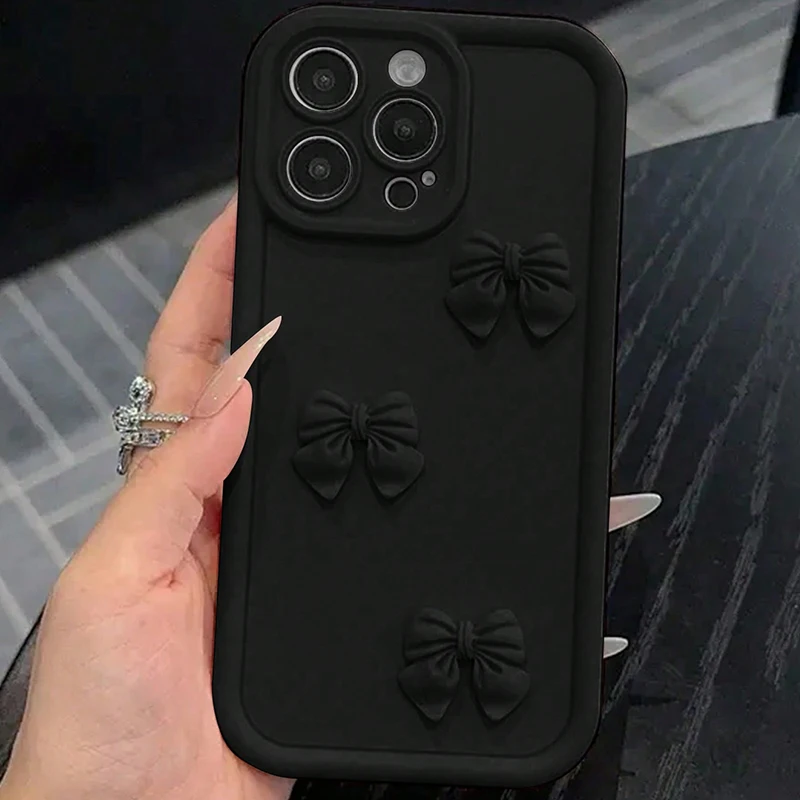 3D Cute Bowknot Silicone Case with Matte Finish