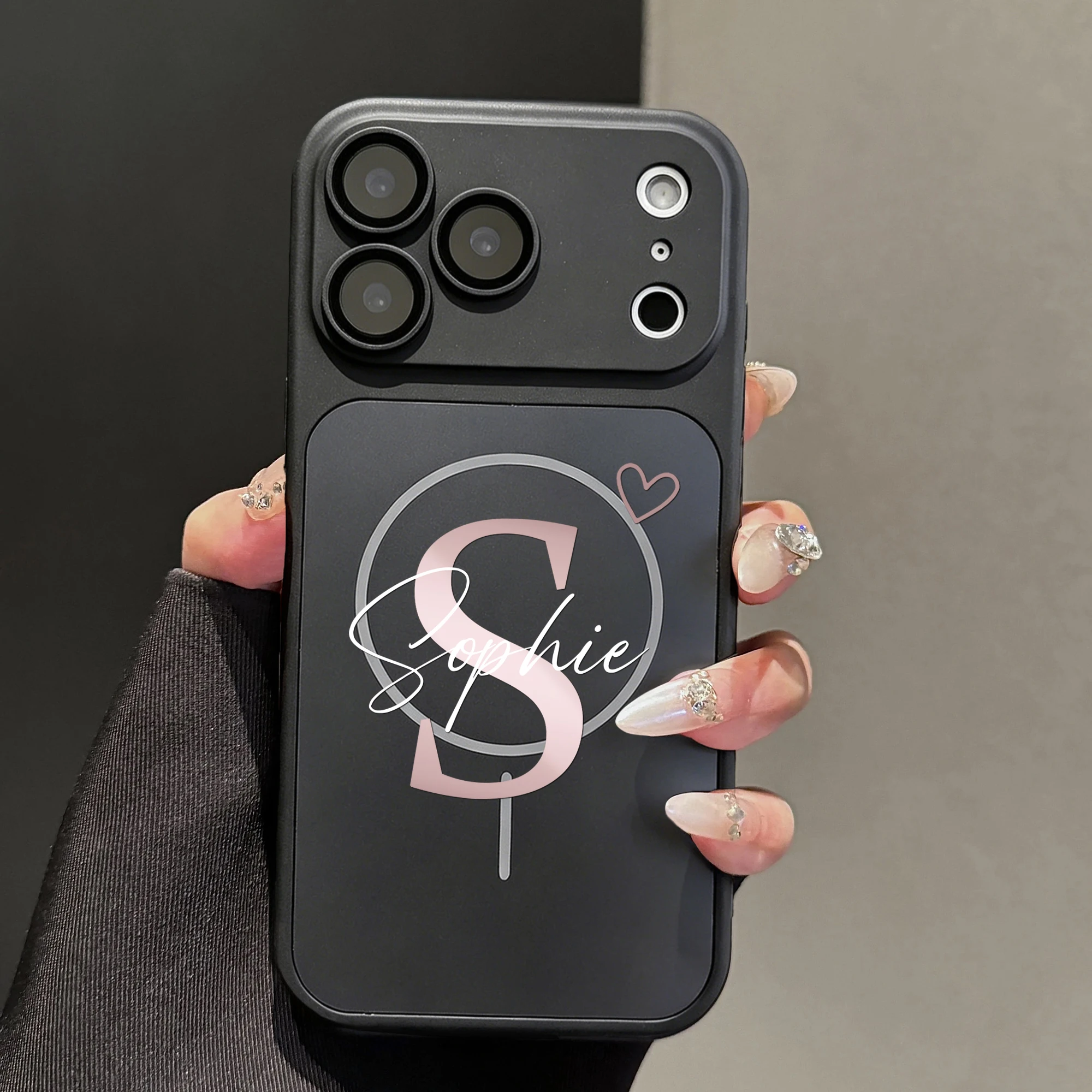 Personalized Custom Name Big Letter with Heart Luxury Phone Case thumbnail 3