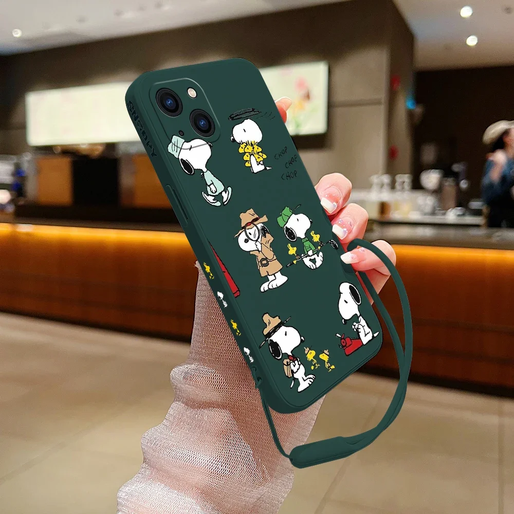 thumbnail image 1 of Funda de silicona con dibujos animados para iPhone, carcasa con correa de mano, para modelos 15, 14, 13, 12, 11 Pro Max, Mini, X, XR, XS MAX, SE20, 8, 7 Plus, 1 of 5