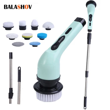 Brosse de nettoyage électrique 9 en 1, épurateur de nettoyage à rotation électrique, outils de nettoyage électriques, Gadgets de nettoyage pour salon, cuisine et salle de bains 1
