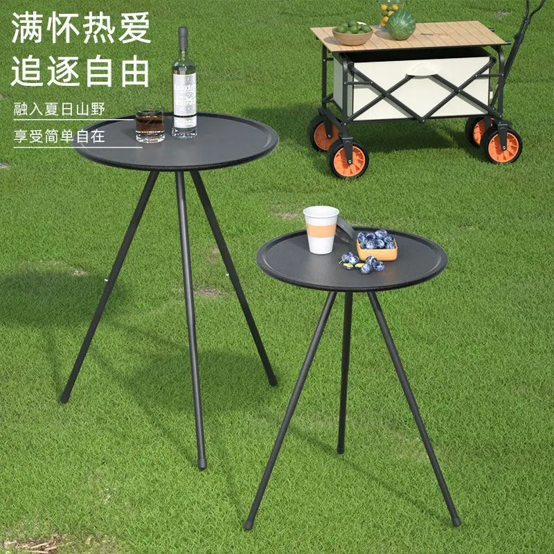 Outdoor small round table picnic tables and chairs Portable camping round table equipment set Outdoor