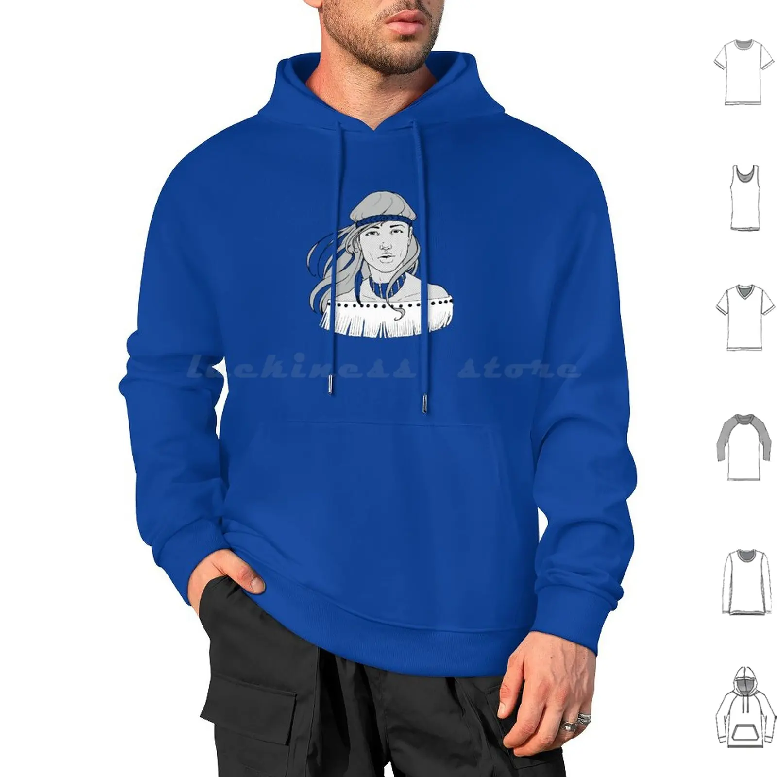 

Pop Art Hoodie cotton Long Sleeve Indian Woman Girl Princess American Beautiful Female Countries Ethnic Pop Art