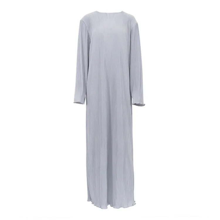 Vestido largo informal holgado para mujer, manga larga, básico, liso, alto, ropa de calle, blanco, de verano, a la moda