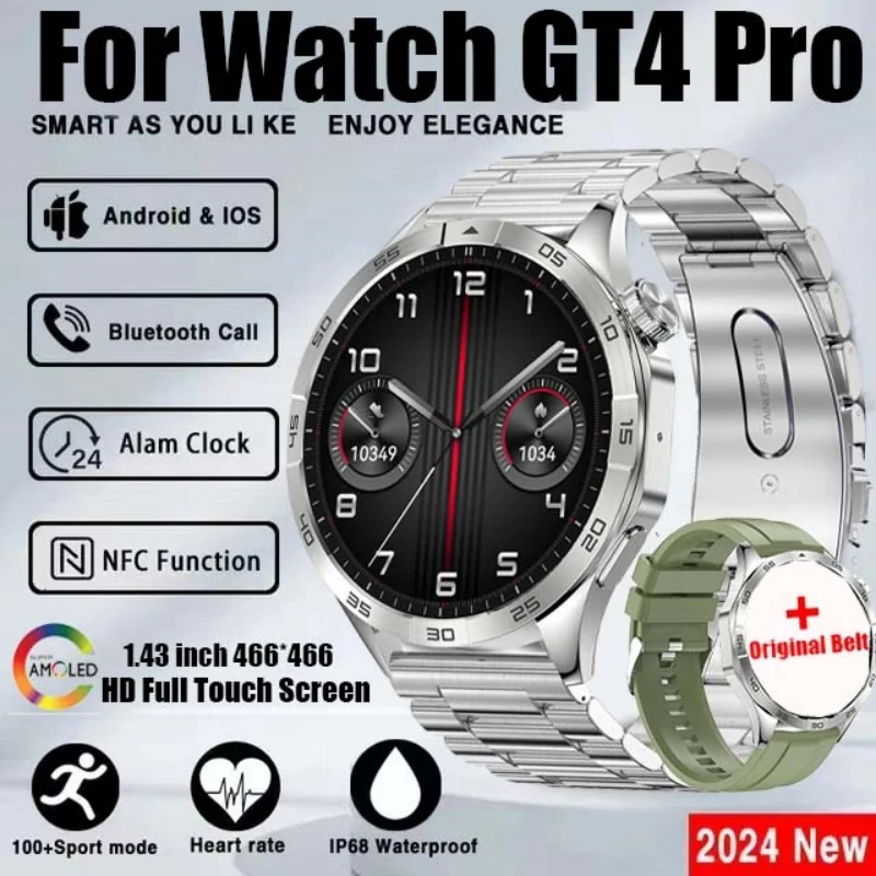 화웨이 GT4 프로 GPS NFC 스마트 워치 남성용, 360*360 AMOLED 화면 심박수 블루투스 통화, IP68 방수 남자 스마트워치 2024 Best5 화웨이 GT4 프로 GPS NFC 스마트 워치 남성용, 360*360 AMOLED 화면 심박수 블루투스 통화, IP68 방수 남자 스마트워치 2024 Best5