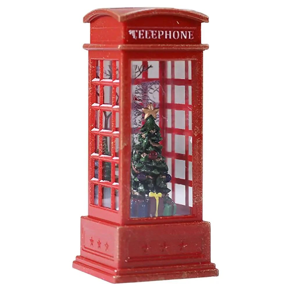 Description Picture 2 of item1Pc Christmas Light Up Lantern Lamp Telephone Booth Lantern Santa Claus Christmas Tree Snowman Led Light Christmas Decorative
