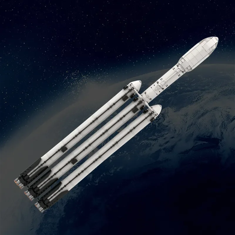 

Gobricks MOC Falcon Heavy Carrier Saturn V Scale SpaceX Spaceship Building Blocks Kit Idea Assemble Rocket Model Children's Toy