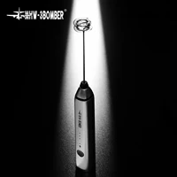 MHW-3BOMBER Powerful Milk Foam Machine Stainless Steel Electric Milk Beater Egg Foam Portable Milk Mixer Home Kitchen Accessorie